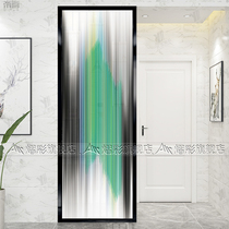 Simple modern art glass partition wall decoration frosted living room bathroom screen entrance pumping sense line abstract diagram