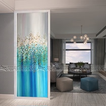 Art glass entrance painting hanging painting screen partition sofa background wall simple living room Mediterranean modern abstract figure