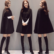 Cloak cape coat womens woolen long model 2021 New forty-year-old woman little tweed cloth coat