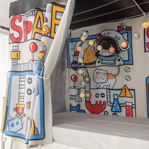 Original student dormitory bed curtain covered with shading mosquito net integrated lower bed tent men and women dormitory curtains