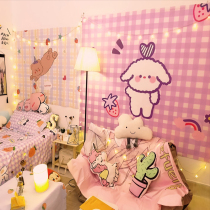 ins Wind cute cute hanging cloth dormitory Net red background cloth bedroom room decoration wall cloth tapestry bedside cloth