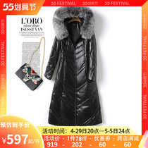 Fur coat duvet dress woman long black manning sheep leather Henning new white duck suede big code coat female dermis anti-season
