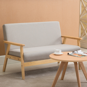 北欧实木单人双人三人简约日式沙发椅客厅布艺现代简易小户型沙发