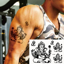 Indian Thai Buddhist Arm Chest Totem Elephant Head God Chaetian God God Elephant Tattoo Sticker waterproof lasting K086