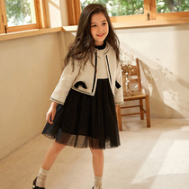 Girl Little Scents Wind Suit 2022 New Spring Autumn Girl Foreign Air Princess Birthday Two Sets Dress Dress Dress Dress Dress