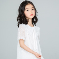Girl Pure Color Tandem Dress CUHK Child Summer New A Character Dress Child Princess Birthday Gown Dress Fluffy Skirt