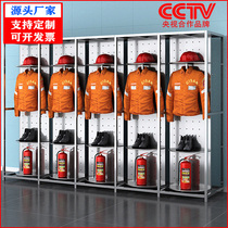 Stainless steel 304 fire fighting suit clothes rack double-sided rotatable fire brigade rescue equipment clothing cap rack