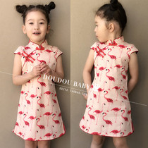 Childrens Clothing Girls Cheongsam 2021 summer new dress Ethnic style little girl Cheongsam skirt Children princess dress