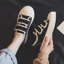 Hong Kong Tide Cards Spring Sails Shoes Cloth Shoes 2022 New Black Casual Magic Sticker Women Shoes Ins 100 Hitch Shoes