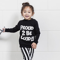 Holland Lucky No 7 childrens letter long-sleeved sweater velvet thickened pullover warm top autumn and winter