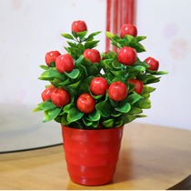 Simulation fruit tree fake apple orange peach tree indoor living room decoration decoration set plastic fake fruit tree flower pot planting
