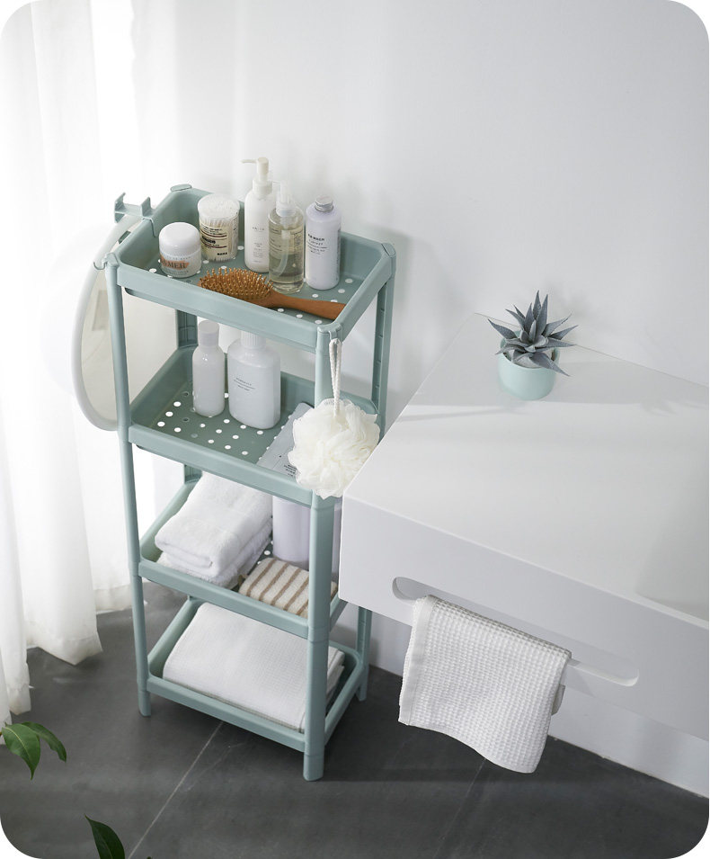 浴室置物架卫生间厕所落地式多层塑料收纳三角架洗漱台洗手间架子