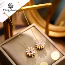 Ear line temperament tassel long Net red earrings 2021 New Tide Super fairy daisy flowers exquisite small earrings