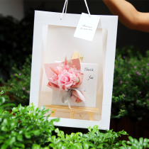 Window handbag transparent net red Mid-Autumn Festival gift bag flower bag ins creative hand-carrying packaging paper bag 5 packs