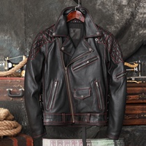 New products Harley heavy pound locomotive leather jacket pure headlayer cow leather genuine leather leather clothing male short ride jacket tide