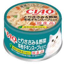 Japanese manufacture of original imported cat canned snacks Ciao low-fat chicken salmon nutritious white meat can 85g