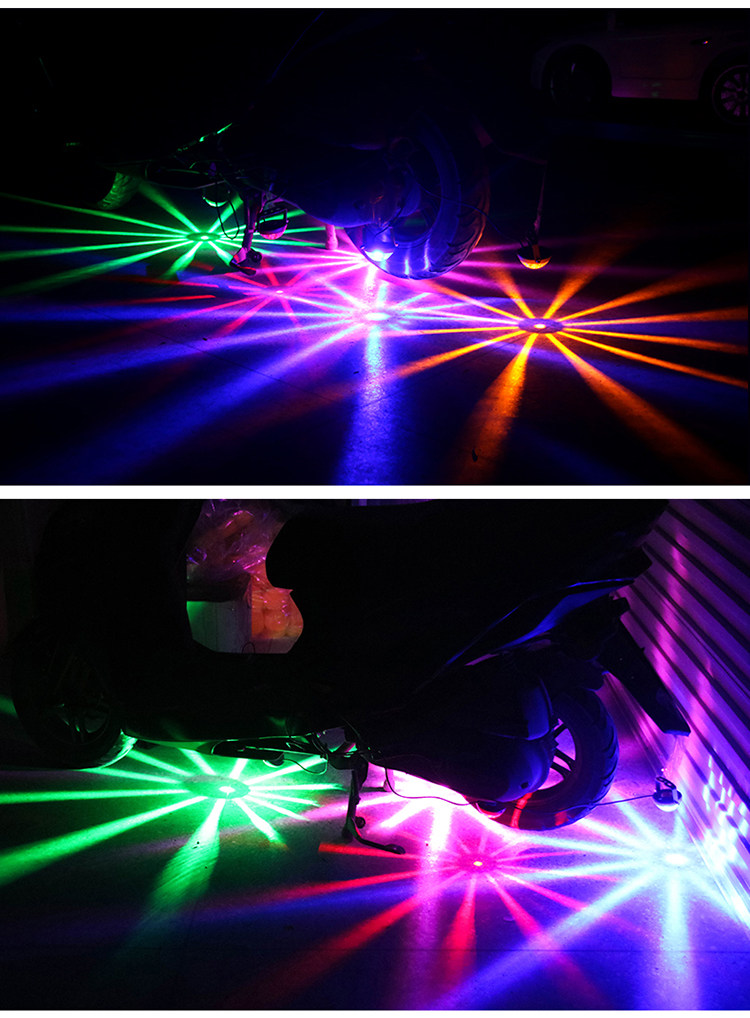 摩托车led车灯改装配件鬼火彩灯七彩爆闪底盘灯led装饰灯后尾射灯