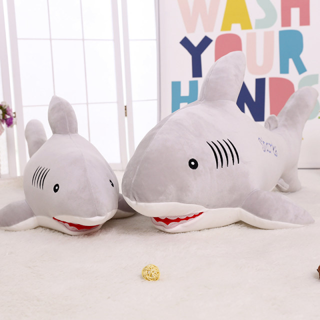 Shark plush toy simulated shark dolphin toy doll ປາສະຫຼາມສີຂາວຂະຫນາດໃຫຍ່ນອນໝອນຜູ້ຊາຍແລະແມ່ຍິງຂອງຂວັນວັນເກີດ