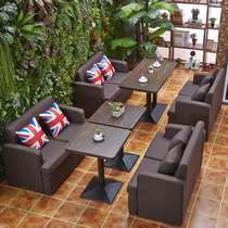Customized Cafe Sofa Art Dessert Shop Milk Tea Shop Dining Leisure Bar Clear Bar Restaurant Card Seat Table and Chair Combination