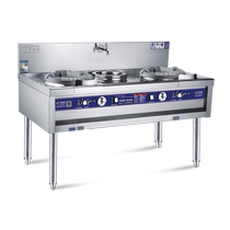 Commercial gas stove Liquefied gas double-head single-temperature stainless steel energy-saving stove Gas hotel restaurant festival and fierce frying stove
