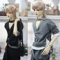 BJD doll clothes SD17 uncle ID72 75 V collar fake two-piece Sports Leisure T-shirt 2 color ~