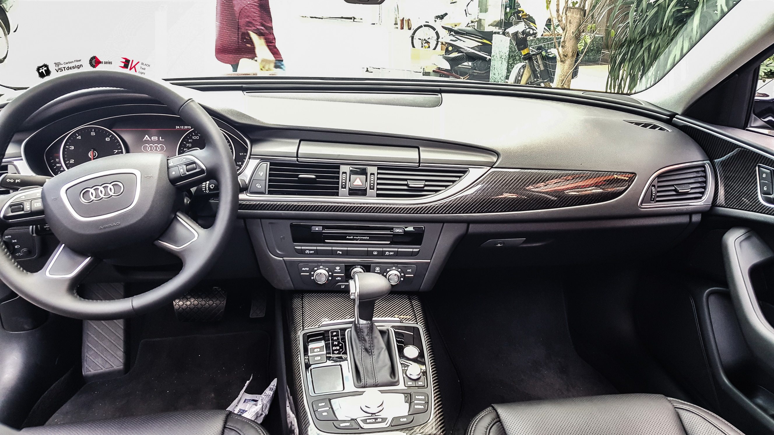 奥迪a612-15vst碳纤内饰碳纤内饰 改装内饰贴片碳纤内饰