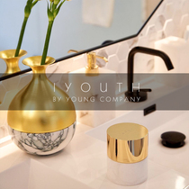 IYOUTH American ANNA exquisite luxury minimalist industrial Nordic design Golden marble handmade vase