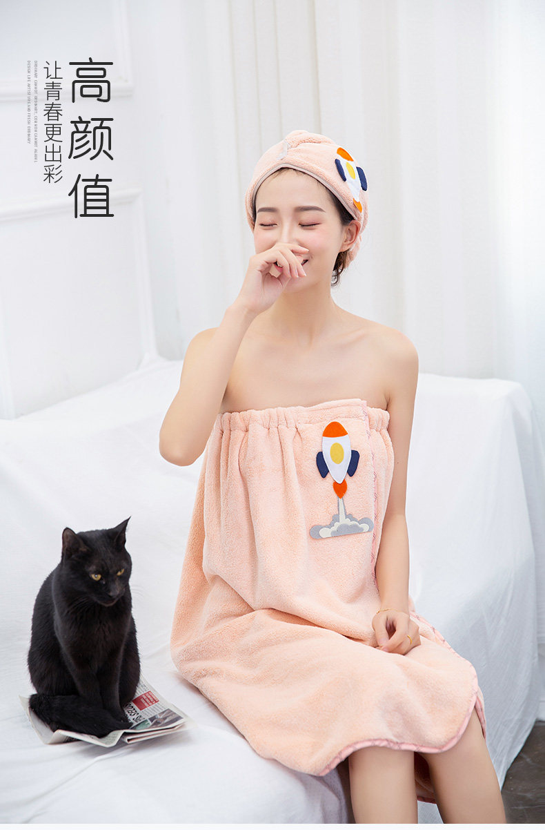 可穿浴裙女抹胸浴巾浴袍女长款纯棉珊瑚绒浴巾家用吸水速干性感