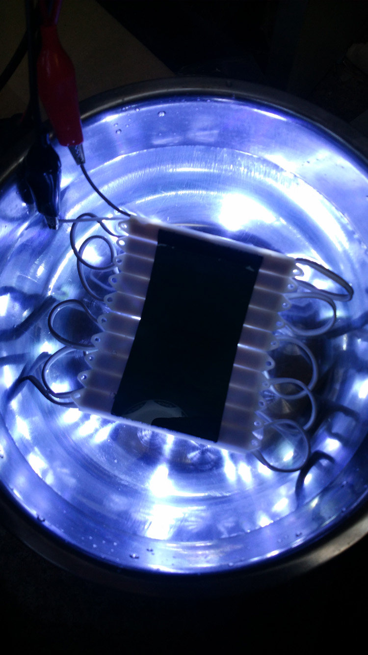 接12v电瓶led防水打鱼水下照明户外捕鱼灯条电抄网杆专用夹晚上捞