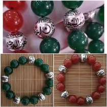 Agate foot silver bead hand string