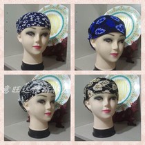 Back hat flower net ladies convenience hat pull over the head of the convenience stretch belt summer Muslim ladies turban small hat