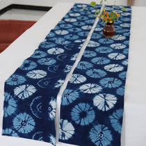 Great Polywhite Artisanal Zstained New Chinese Table Flag-Bed Flag Plant Blue Dye Tea Mat Tea Art Table Towels Tea Accessories