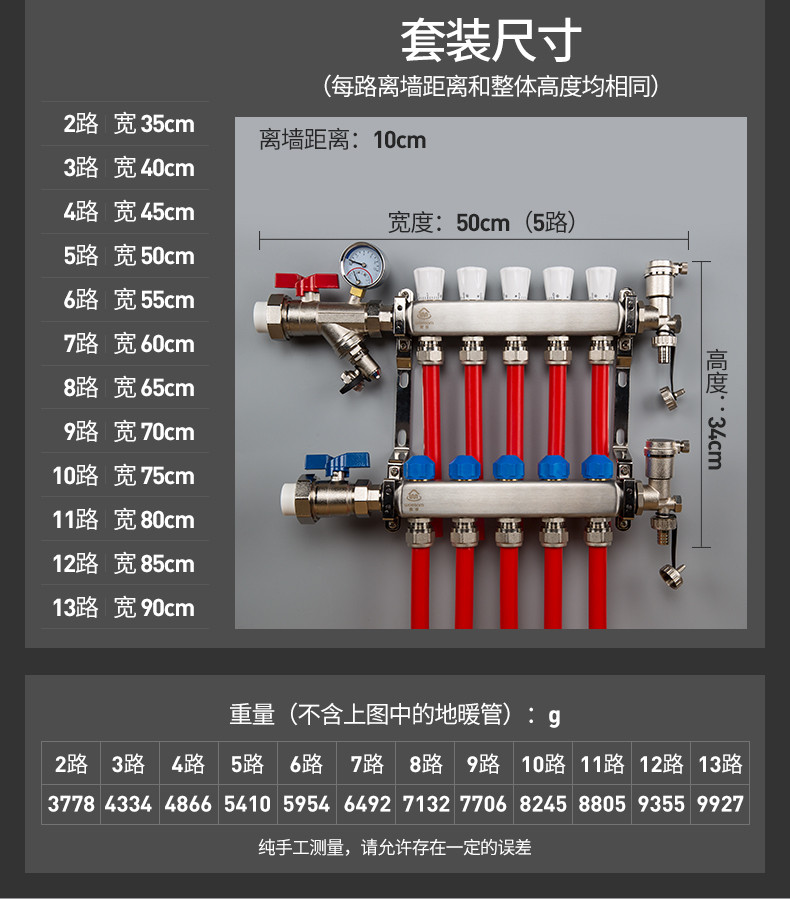 woesom/奥享地暖分水器套装恒温控泄水球阀地热自动不锈钢集水器_2折