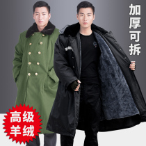  Military cotton coat mens winter long thickened warm and cold-proof security guards with Northeast large quilted jacket cotton clothing labor insurance cotton coat