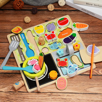 children's over-the-counter kitchen toy set puzzle wooden simulation kitchen utensils boys girls cooking set intelligence