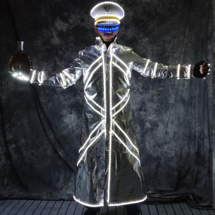 led发光衣服夜店酒吧出酒服舞台表演出服dj歌手ktv出酒服装男女款_7折