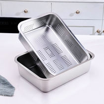 Wash dish 304 plate filter oil stainless steel square cover large deep basin asphalt buffet tray