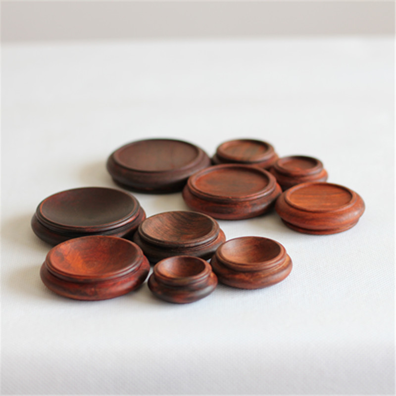 HaoLinXuan twigs rounded base process annatto red acid fuchsine acid branch furnishing articles solid wood base