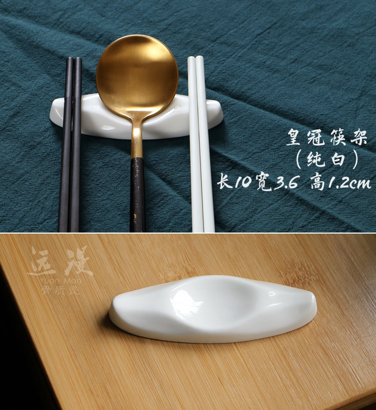 骨瓷公筷筷架金边陶瓷筷托放两双筷子高档星级酒店餐厅筷子架定制