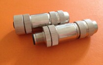 M12 metal shielded waterproof plug metal bent straight head male sensor plug 4-pin 5-hole 8-core connector