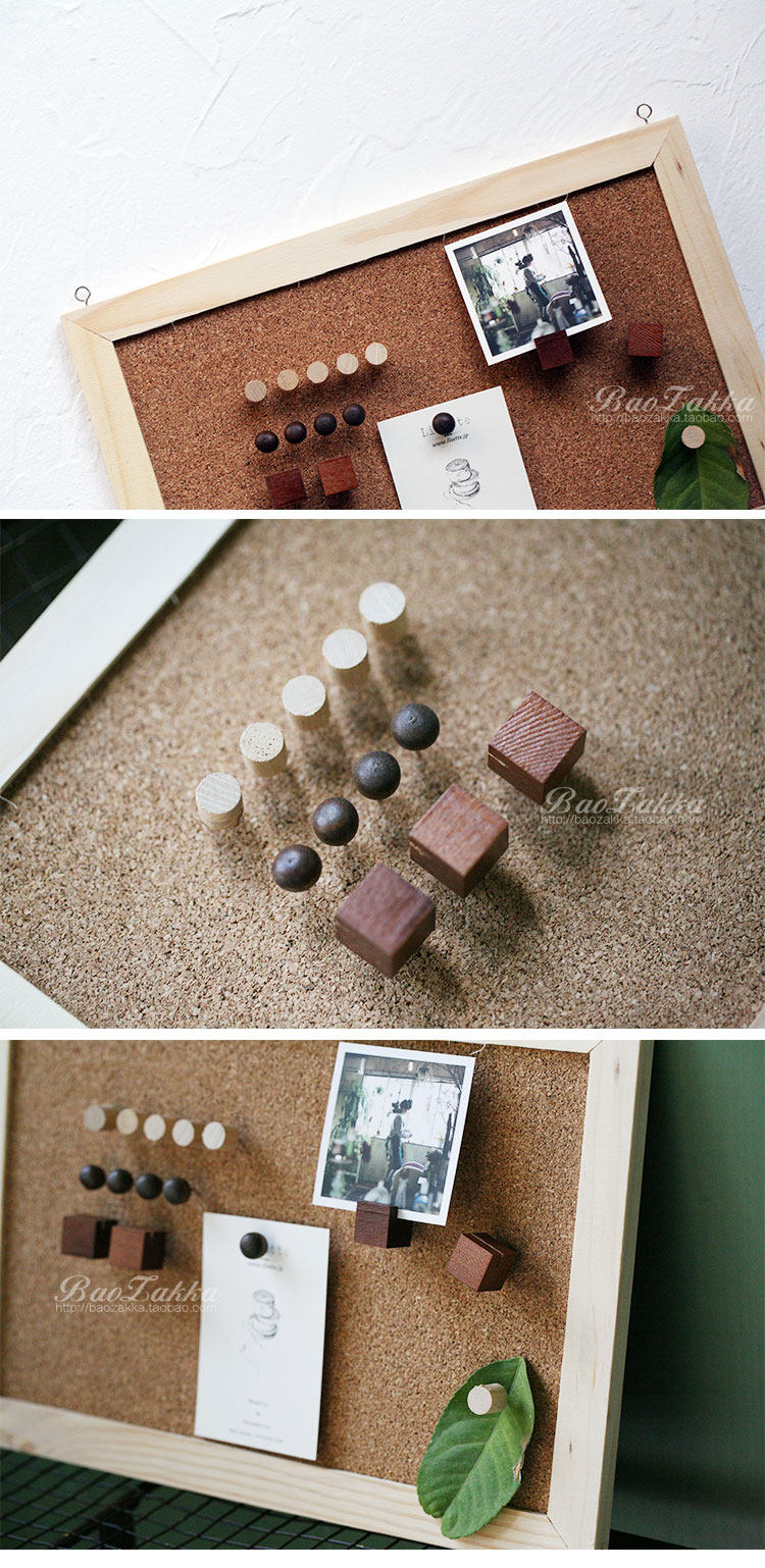 家居墙饰简约家用留言板原木边软木挂板商铺相片板原木木钉留言钉