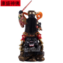 16-inch riding tiger Wu wealth god riding Black Tiger Middle Road Wealth God Zhao Gongming religious Taoist God resin Dunhuang color
