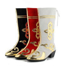 Tibetan dance boots performance shoes Yi dance boots Mongolian shoes Xinjiang ethnic minority catwalk show performance long tube women