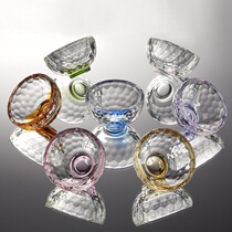 Crystal teacup heat-resistant transparent solid color glass colorful bowl set Water supply cup for Buddha cup bowl Mask mixing bowl