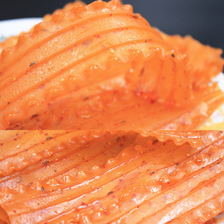 清真家家牛蹄筋味素食香辣软质辣条辣片大礼包零食128g*3大袋包邮