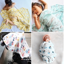 muslin baby gauze is covered by bamboo fiber cotton scarf baby newborn baby products cover blanket summer thin Four Seasons