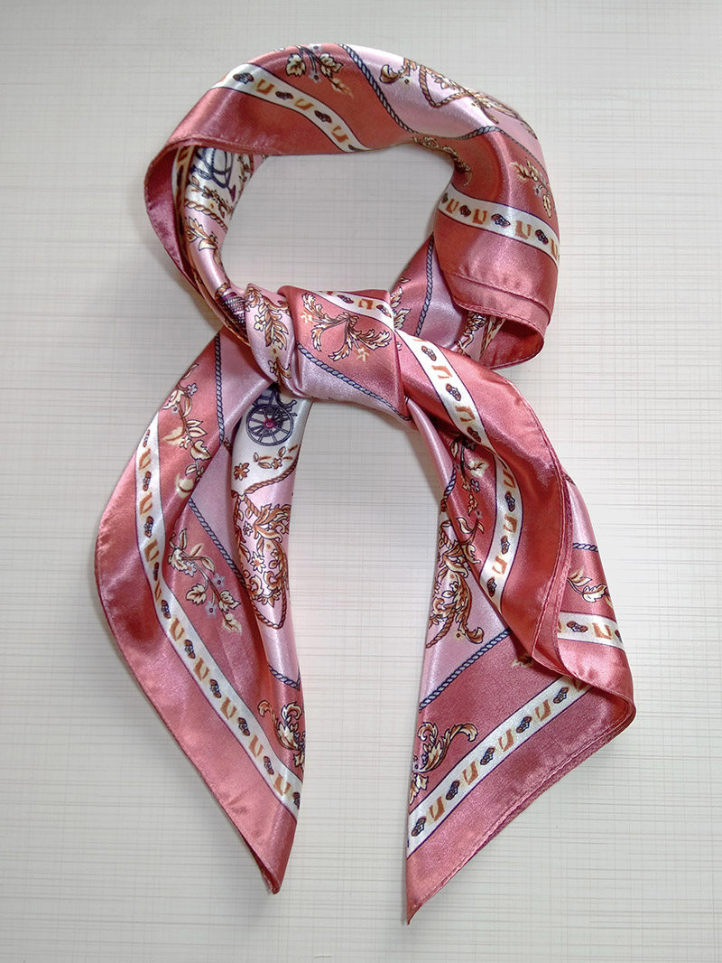 素年家丝绸欧美90cm大小方巾丝巾女仿真丝春秋百搭中老年围巾头巾