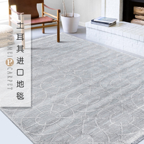 Turkey Imports Upmarket Bamboo Fiber Light Lavish Villa Living Room Carpet Nordic Grey Pure Color Bedroom Modern Brief