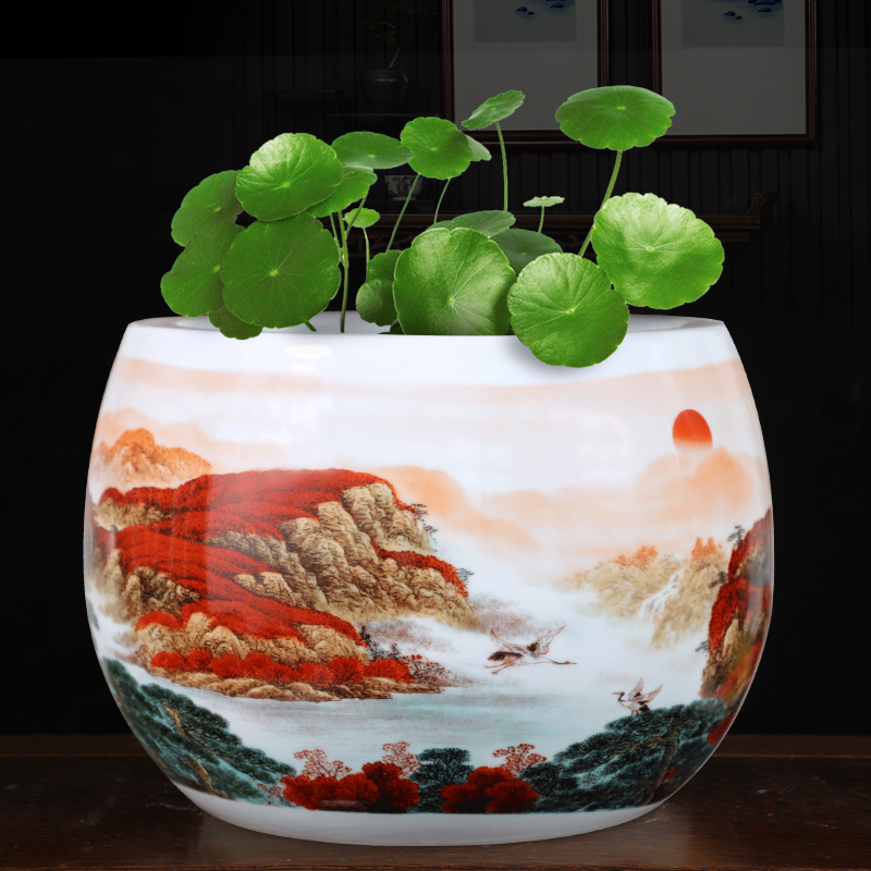 Luck cornucopia receive a case of jingdezhen ceramic hand - made vases, Chinese style living room porch place as cans