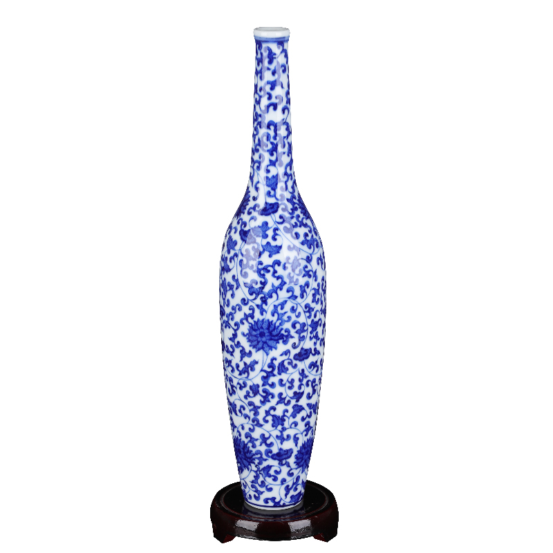 Blue and white porcelain of jingdezhen ceramics vase gall bladder furnishing articles new Chinese flower arrangement sitting room adornment ornament crafts